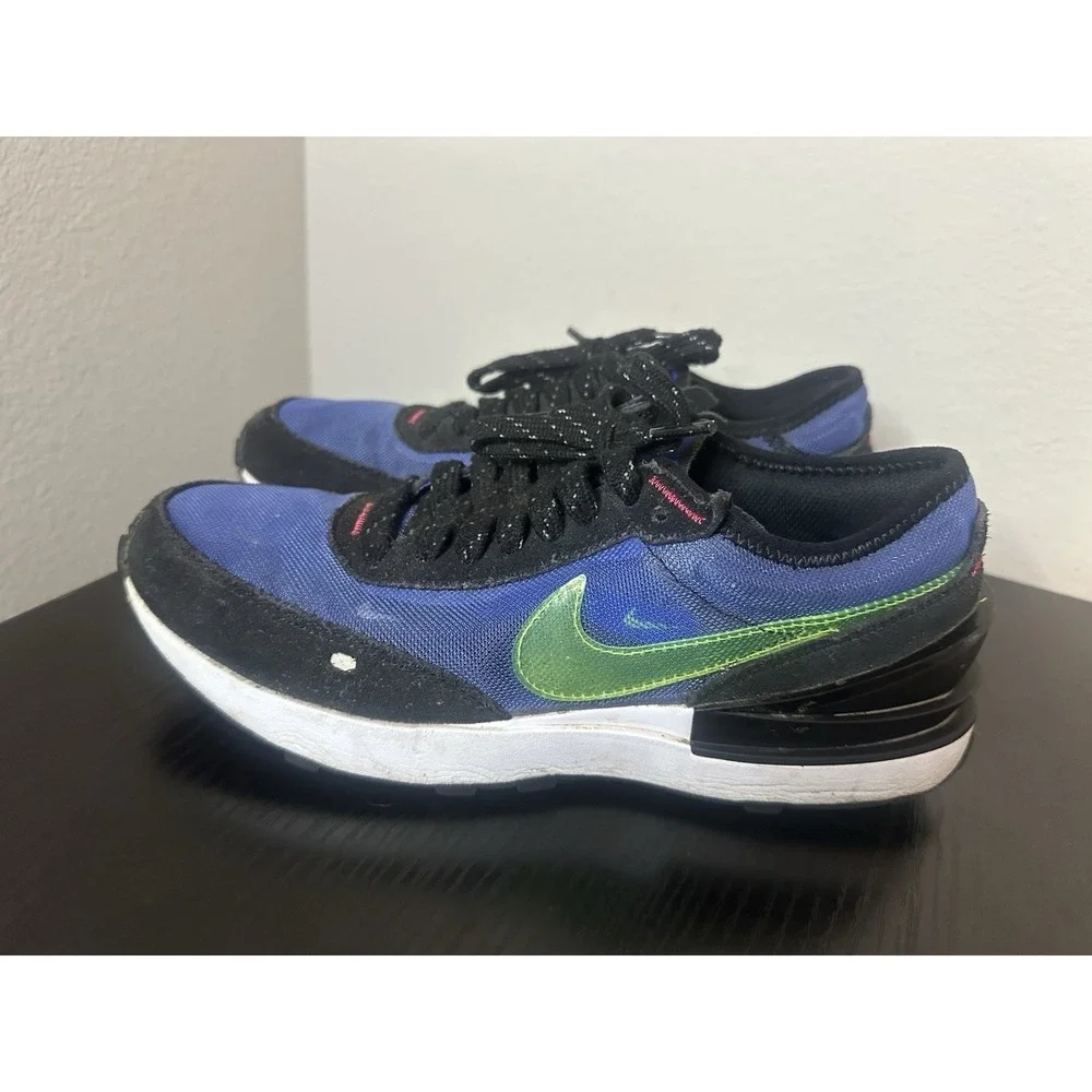 Nike Waffle One 9 Volt Athletic Sneakers Shoes Blue Green Black Sz 6.5Y Womens 8